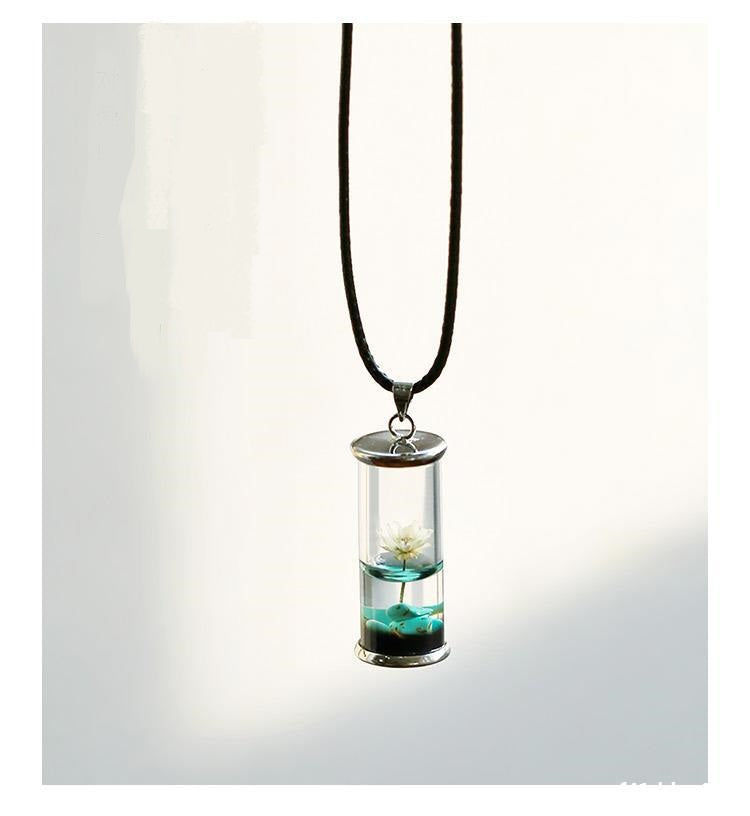 Enchanted Bottled Real Dried Flower Necklace